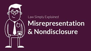 Misrepresentation and Nondisclosure  Contracts  Defenses amp Excuses [upl. by Cave428]