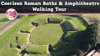 CAERLEON ROMAN BATHS amp AMPHITHEATRE WALES  Walking Tour  Pinned on Places [upl. by Arron737]