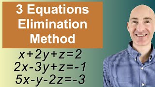 Solving Systems of 3 Equations Elimination [upl. by Eetsud596]