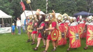 Roman Reenactment at the Amphitheatre in Caerleon Marching In [upl. by Edmondo959]