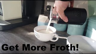 How to Get More Froth from Your Nespresso Coffee Aeroccino  Nespresso tips and help [upl. by Nnaarat]