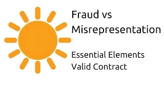 Fraud vs Misrepresentation  Other Essential Elements of a Valid Contract  CA CPT  CS amp CMA [upl. by Gertruda]